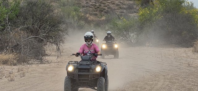 Kicking up dust on a solo ATV run through the Sonoran Desert