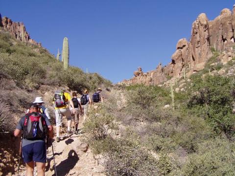 Hiking Near Weaver's Needle in the Superstition Mountains