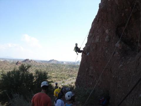 Rappelling at Papago