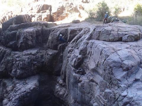 Rappelling in Christopher Creek Canyon
