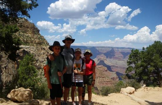 Grand Canyon Hiking Family On The Rim
