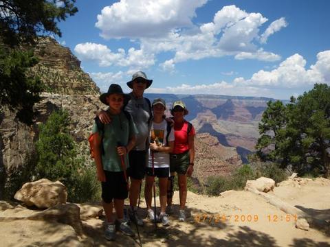 Family Hiking at The Grand Canyon
